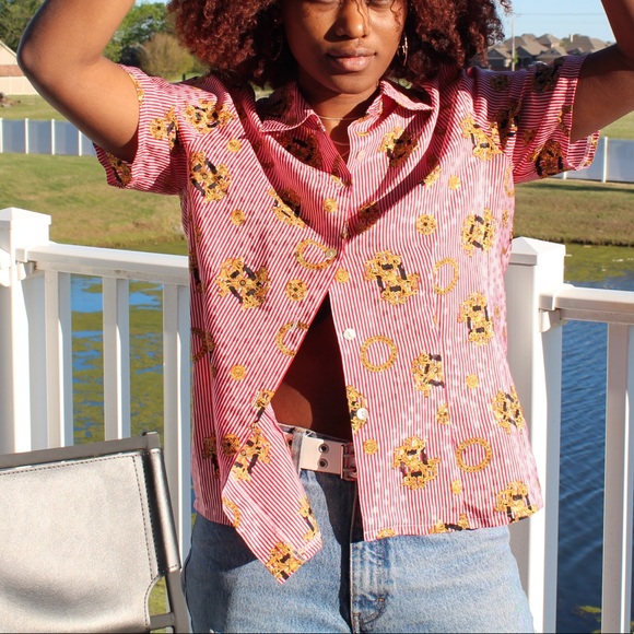 Vintage pin stripe blouse - Picture 1 of 4